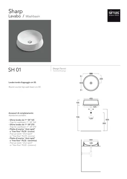 Imprese Держатель лейки подкл. со стены 1/2" (SH01) Imprese Держатель лейки подкл. со стены 1/2" (SH01)