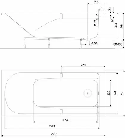 Kolo COMFORT PLUS ванна 170*75см прямоугольная, с ручками, с ножками SNC1 (XWP1471000) Kolo COMFORT PLUS ванна 170*75см прямоугольная, с ручками, с ножками SNC1 (XWP1471000)