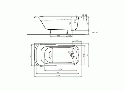 Ванна акриловая Kolo Sensa 140 х 70 см XWP354000N