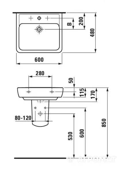 Раковина подвесная 60 х 48 см Laufen Pro (H8189520001041) Раковина подвесная 60 х 48 см Laufen Pro (H8189520001041)