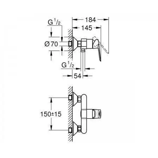 Змішувач для душу Grohe BauLoop (23634000)