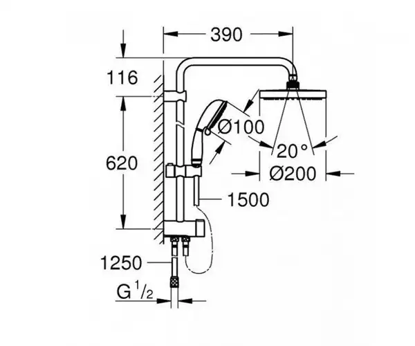 Душевая система Grohe Tempesta Rustic, хром (27399002) Душевая система Grohe Tempesta Rustic, хром (27399002)