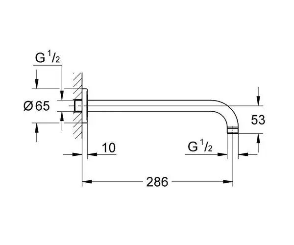 Душовий кронштейн Grohe (286 мм) (28576000) Душовий кронштейн Grohe (286 мм) (28576000)