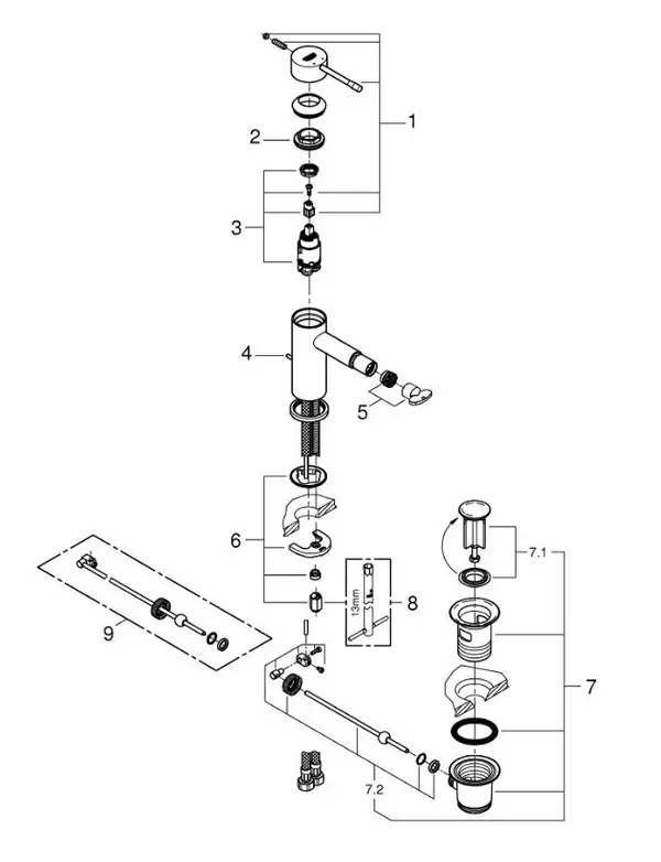 Grohe Essence New Змішувач для біде, хром (32935001) Grohe Essence New Змішувач для біде, хром (32935001)
