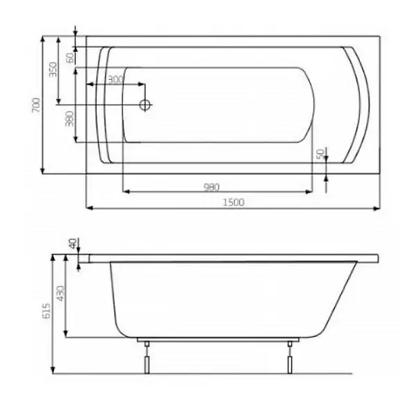 Roca LINEA ванна 150*70см прямоугольная, с ножками в комплекте, объем 165л (A24T010000) Roca LINEA ванна 150*70см прямоугольная, с ножками в комплекте, объем 165л (A24T010000)