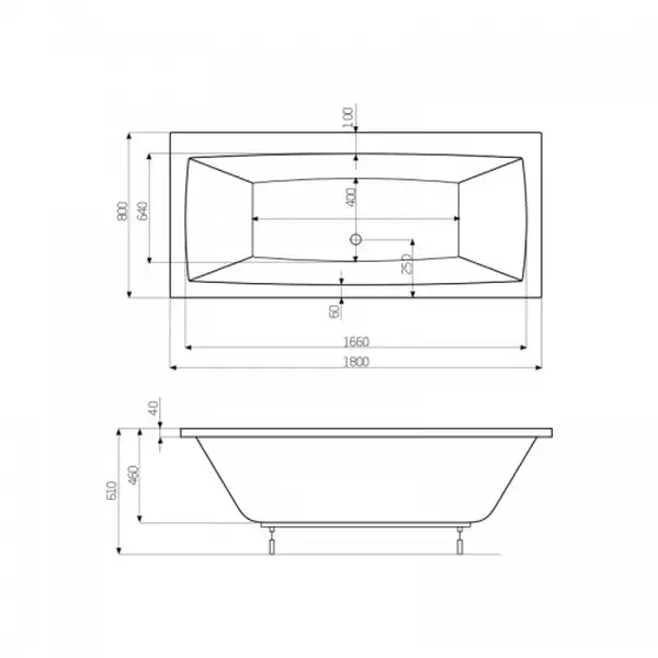 Roca VITA Ванна акриловая прямоугольная 180x80 см (A24T074000)