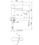 15714501 Neon Regular Змішувач для раковини, підкл. 1/2, хром Adell (15714501)