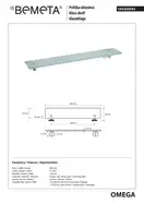 Поличка скляна 104202042 Omega : 600мм Bemeta,Чехія