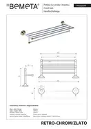 Поличка до рушників  144202098 Retro : золото-хром Bemeta Чехія