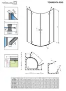 Душова кабіна напівкругла Torrenta PDD 100×100, (31620-01-01N) RADAWAY (131620-01-01)
