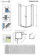 Душова кабіна квадратна Torrenta KDD 80L×80R, (32262-01-01N) RADAWAY (132262-01-01)