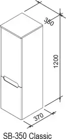 Пенал SB-350 Classic R Латте/Білий Ravak Чехія (X000000942)