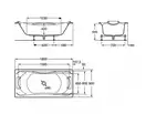 Ванна акрилова Becool 180x90 (A248013001)+сифон Roca  ІСПАНІЯ
