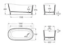 Roca Ванна Maui Round із штучн.каменю Stonex, вільност,1500х700мм (A248499000)+інтегрован.злив-перелив+click-clack