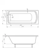 Ванна акрилова Linea XL 1600х750мм(A24T026000) біла,+ніжки  Roca