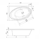 Ванна A24T201000 ORBITA ліва 1500X1000  +ніжки  Roca
