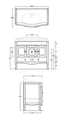 Тумба  Arcade під умив. AR874 з гнутим фасадом біла ARMC 105 SIMAS Італія (ARMC 105 white)