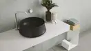Умивальник SH02 Sharp 42см, круглий, blak matt SIMAS ІТАЛІЯ (SH02 blak matt)