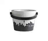 раковина підвісна або накладна 8802NSNYC BUCKET 30R 30x40 см, з тримачем рушника чорний матовий, декор New York Scarabeo ІТАЛІЯ