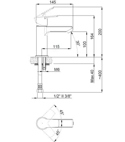 15714501 Neon Regular Змішувач для раковини, підкл. 1/2, хром Adell (15714501) 15714501 Neon Regular Змішувач для раковини, підкл. 1/2, хром Adell (15714501)