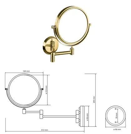 106101698 mirror Retro Дзеркало косметичне(золото), Bemeta (106101698) 106101698 mirror Retro Дзеркало косметичне(золото), Bemeta (106101698)