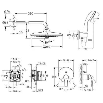 GROHE Набор скрытого монтажа SmartControl (34614SC4) GROHE Набор скрытого монтажа SmartControl (34614SC4)