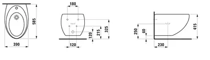 Біде  Alessi підвісне H8309714003041 Laufen ШВЕЙЦАРІЯ