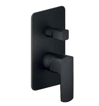 Вбудовуваний одноважільний змішувач VV103100BM Acquaviva Velvet Black на 2 виходи, зовнішня частина і перемикач, чорний мат, виход Nobili ІТАЛІЯ Вбудовуваний одноважільний змішувач VV103100BM Acquaviva Velvet Black на 2 виходи, зовнішня частина і перемикач, чорний мат, виход Nobili ІТАЛІЯ