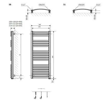 Рушникосушка Dexter One 860x500 WWDEN086050KCROE8P Terma Рушникосушка Dexter One 860x500 WWDEN086050KCROE8P Terma