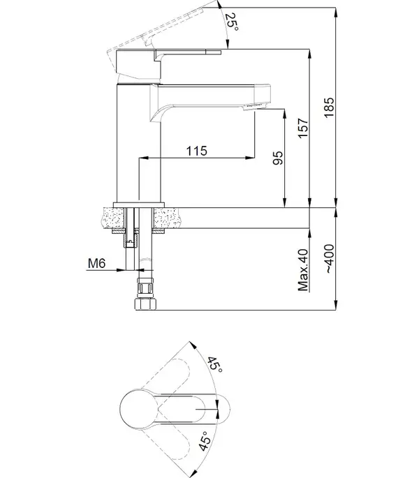 15494501 Lento Regular Змішувач для раковини, підкл. 1/2, хром Adell (15494501) 15494501 Lento Regular Змішувач для раковини, підкл. 1/2, хром Adell (15494501)