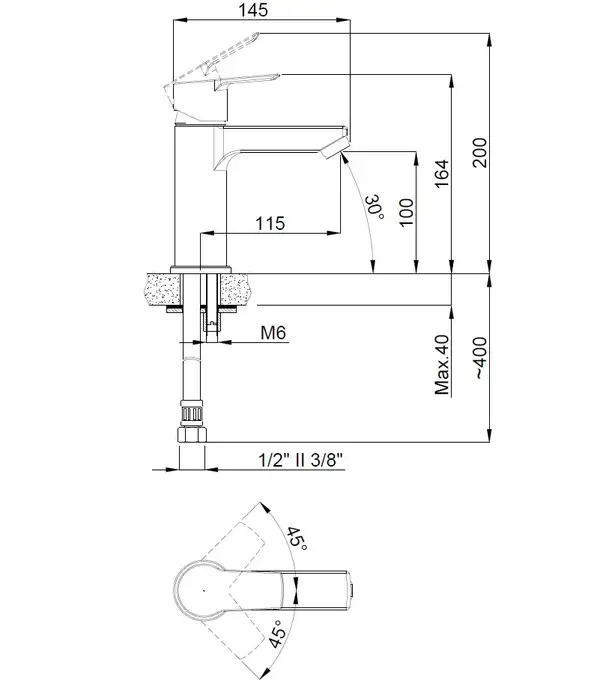 15714501 Neon Regular Змішувач для раковини, підкл. 1/2, хром Adell (15714501) 15714501 Neon Regular Змішувач для раковини, підкл. 1/2, хром Adell (15714501)