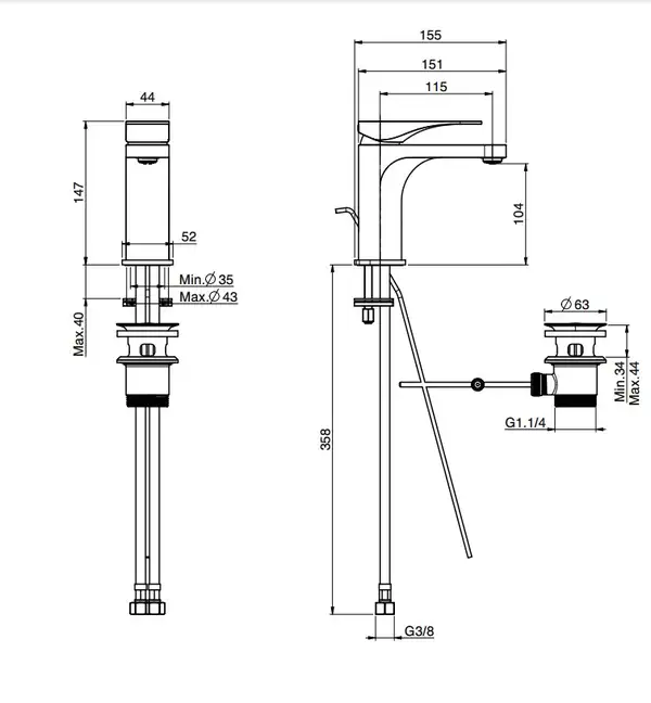 Fima Carlo F3721CR.WS Змішувач для умив. Quad , хром Water Saving Fima ІТАЛІЯ Fima Carlo F3721CR.WS Змішувач для умив. Quad , хром Water Saving Fima ІТАЛІЯ