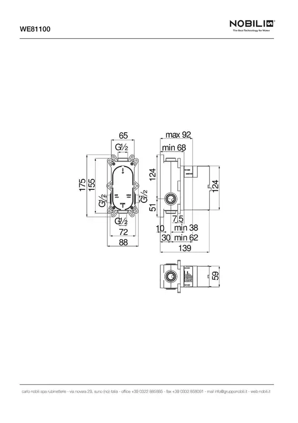 Nobili WE81100 Встраиваемая часть смесителя для душа (WE81100) Nobili WE81100 Встраиваемая часть смесителя для душа (WE81100)
