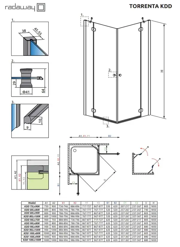 Душова кабіна квадратна Torrenta KDD 80L×80R, (32262-01-01N) RADAWAY (132262-01-01) Душова кабіна квадратна Torrenta KDD 80L×80R, (32262-01-01N) RADAWAY (132262-01-01)