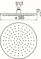 AD139/113IX Верхній душ 300мм поворотний функція дощ колір Inox (AD139/113#882) Nobili ІТАЛІЯ (AD139/113IX)
