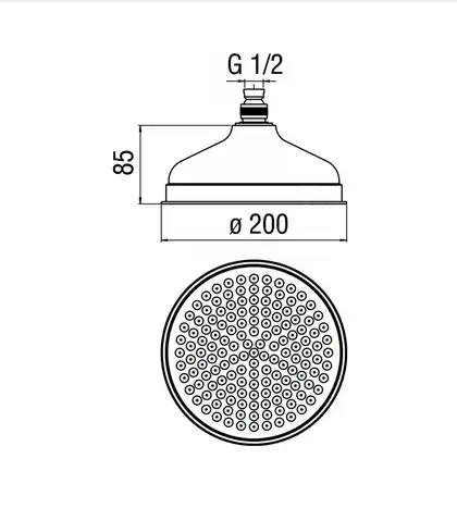 AD139/12CR Лійка верхнього душу 200 мм хром Nobili ІТАЛІЯ (AD139/12CR)