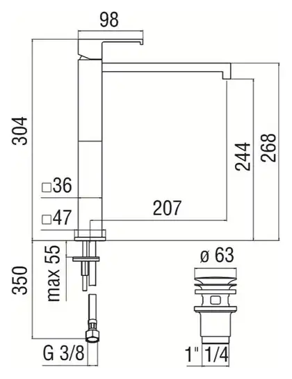 MI102128/2BM Змішувач для умивальника вис.304см, velvet black Nobili ІТАЛІЯ (MI102128/2BM) MI102128/2BM Змішувач для умивальника вис.304см, velvet black Nobili ІТАЛІЯ (MI102128/2BM)