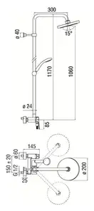 NB84130/30CR Змішувач для душу, з душ. колоною і ручним комплектом, хром Nobili ІТАЛІЯ (NB84130/30CR)