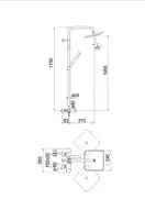 Nobili Душова система SE124030/30BM, термостат, чорний мат (SE124030/30BM)
