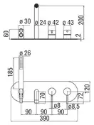 Nobili WEBK110/90TCR Смеситель для ванны, хром (WEBK110/90TCR)