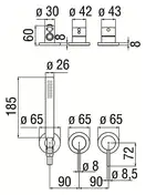 Nobili Змішувач для ванни WESK100/1TCR, хром (WESK100/1TCR)