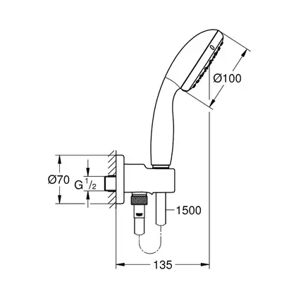 Grohe New Tempesta Classic Душовий набір, хром (26406001)