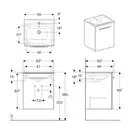 Geberit SELNOVA SQUARE комплект: умывальник встроенный Slim Rim, с тумбой 53,8*50,2см, с 1й дверью, белый глянец (501.248.00.1)