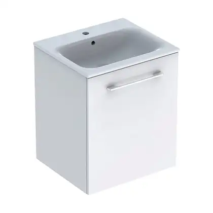 Geberit SELNOVA SQUARE комплект: умывальник встроенный Slim Rim, с тумбой 53,8*50,2см, с 1й дверью, белый глянец (501.248.00.1) Geberit SELNOVA SQUARE комплект: умывальник встроенный Slim Rim, с тумбой 53,8*50,2см, с 1й дверью, белый глянец (501.248.00.1)
