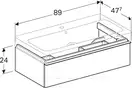 Geberit ICON тумба 89*24*47,7см, для умывальника, с одним ящиком, платиновый/крашеный глянец (840292000)
