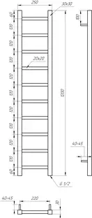 Genesis Aqua Электрический полотенцесушитель Genesis-Aqua Scala 120x25 см (3604)