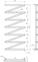 Genesis Aqua Полотенцесушитель Genesis-Aqua ZigZag 120x53 см, белый (42031)
