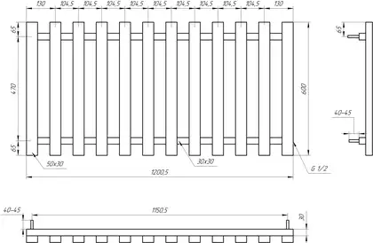Genesis Aqua Полотенцесушитель Genesis-Aqua Batteria 120x60 см, белый (34031) Genesis Aqua Полотенцесушитель Genesis-Aqua Batteria 120x60 см, белый (34031)