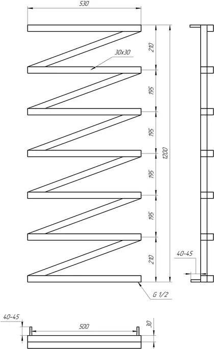 Genesis Aqua Полотенцесушитель Genesis-Aqua ZigZag 120x53 см, белый (42031) Genesis Aqua Полотенцесушитель Genesis-Aqua ZigZag 120x53 см, белый (42031)