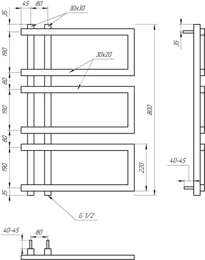 Genesis Aqua Полотенцесушитель Enzo (4404) Genesis Aqua Полотенцесушитель Enzo (4404)